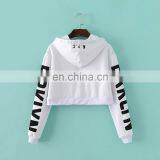 2016 Winter 100% Cotton Hoodies Blank Pullover Pure Color Short Printed Wholesale Plain White Hoodies For Lady thumbnail-6