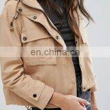 High Quality Fashion Long Sleeve Latest Design Women PU Leather Jacket thumbnail-4
