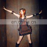 Steampunk Short Sleeveless Striped Dress-tunic thumbnail-5
