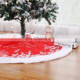 I@home Red Christmas Tree Stump Cover Snowflake Christmas Tree Skirt Carpet thumbnail-4