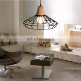 Ретро-индустриальный уникальный дизайн в стиле винтаж, настенный деревянный подвесной светильник в форме конического железного клетчатого фонаря thumbnail-4