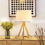 European Style 3 Legs Triangular Wooden Table Lamp Reading Lights Best Sale E27 Table Lamp for Bedroom thumbnail-4
