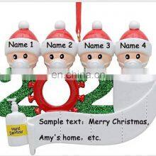 2020 New Design DIY Family Name Blessing Resin Snowman Christmas Tree Hanging Santa Christmas Ornament thumbnail-1
