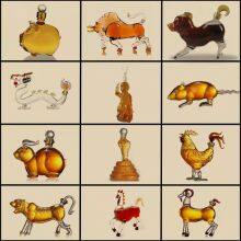 Chinese Glass Craft Products Factory Twelve Zodiac Bottle Set Support to Map Customization thumbnail-3