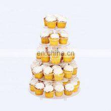 Retail Store 5 Levels Cake Stand Holder Clear Round Acrylic Eiffel Tower Cupcake Stand