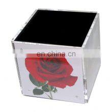 Clear Acrylic Pen Holder With Magnetic Photo Frame Pencil Organizer With 4 Sided Picture Frame thumbnail-3