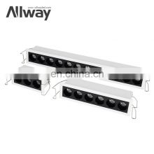 ALLWAY Commercial Aluminum Waterproof IP54 Recessed Office Home 8W 15W 24W LED Linear Downlight