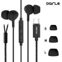 Black Digital Earphone Type c Earbuds Type-c Usb c Headphones With Mic for Huawei Mobile thumbnail-2