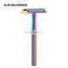 Rainbow Hot Sell Colorful Metal Wholesale Reusable Manual Premium Double Edge Safety Razor thumbnail-5