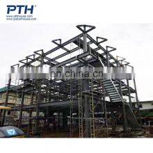 PTH Multistory Prefab Steel Structure Warehouse With Office Building Long Span Structure