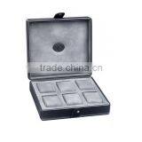 Luxury Suede Velvet Watch Jewelry Leather Covered Wooden Box W1237