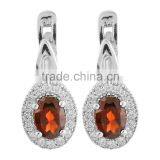 Natural Garnet Stone Fashion 925 Sterling Silver Ring Earring Set thumbnail-4
