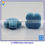 Synthetic Flower Milky Blue Glass Gem Stone For Dresses Decoration