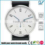 316L Stainless Steel Case Sapphire Crystal Quartz Movement Small Dial Second Hand 100% Genuine Leather Vogue Watch thumbnail-1