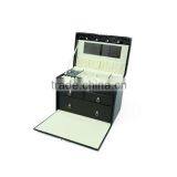 Wholesale Custom Black Large Folding Leather Jewelry Case thumbnail-4