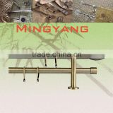 F125210-metal ( iron aluminium brass stainless steel ) plated square window curtain rod pole pipe and alluminium end cap