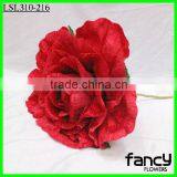 Cheap Single Fabric Red Velvet Rose Flowers for Wedding Decoration thumbnail-1
