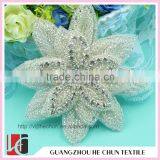 HC-0198 Clothing 3d Rhinestone Flower Applique,Crystal Appliques for Bodice Quality Choice