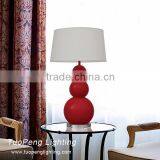 Red Glass Bedside Lamp / Table Lamp