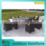 Modern Rattan Dining Set, Rattan Chair and Table 1+6