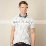 Off white geometric star print cotton polo shirt