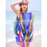 2015 seaside beach summer bikini smock Super chiffon silk scarves dress