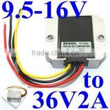 dc Step up Converter 9.5-16V 12V 14V to 36V 2A 72W Boost Power Supply Module Waterproof for Bus LED