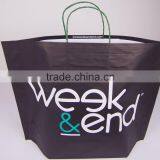 2015New Design Hot Sale Recyclable White Kraft Paper Bags in Cheap Price With Black Twisted Handle