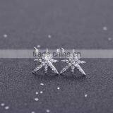 925 Silver Star White Zirconia Earring Jewelry thumbnail-2