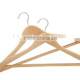 Wooden clothes hanger non-slip bar