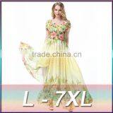 2016 New European Women's Beach Resort Plus Size Slim Chiffon Dress thumbnail-1