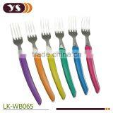 6pcs Plastic Handle Steak Fork Set thumbnail-1