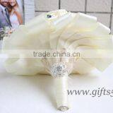 Elegant White Wedding Bridal Bouquet With Blue Ctrystal Wholesale thumbnail-4