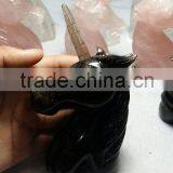 Natural Deep Smoke Quartz Crystal Unicorn Hippocampus Manual Carve for Sale