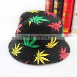 2016 New Fashion Hip Hop Green White Leaf Print Fishing Caps Weed Bucket Hats For Mens thumbnail-3