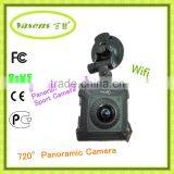 Dual Lens Fisheyes 360 Degree 720 Degree Panoramic Sport Camera 1080p Wifi Panoramic Camera