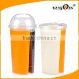 24oz Disposable Twins Cups / Plastic Drinking Cup With Straw With Lids thumbnail-3