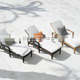 Resin Wicker Patio Furniture Sun Lounger With Waterproof Cushion