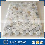 Calacatta Gold Hexagon Marble Mosaic Tile thumbnail-1