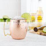 SOI COPPER MOSCOW MULE MUG 16oz HAMMERED TEXTURE Made of Solid Copper Brass Handle thumbnail-2