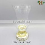 gold color pedestal glass vase cheap