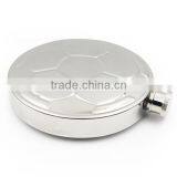 4.5 OZ Stainless Steel Flagon Football Style Bright Polished Circular Flagon thumbnail-2