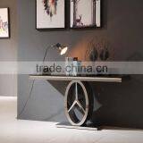 Modern Appearance Black Glass Stainless Steel Console Table