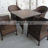 Marble Top Fiber Dining Table Set thumbnail-1