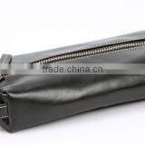 Black Horse Leather Travel Cosmetic Bag With Side Handle thumbnail-2