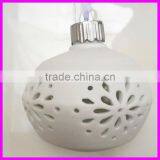 White Porcelain Hanging LED Ball With Hollow Design for Christmas Decoration thumbnail-3
