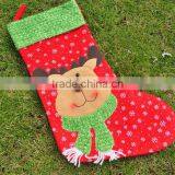New Premium Reindeer Snowman Santa Claus Embellished Polyester Xmas Sock Hangers Felt Animated Christmas Stocking for Holiday thumbnail-2