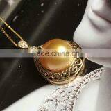 Wholesale 11-12mm Golden South Sea Pearl Pendant thumbnail-1