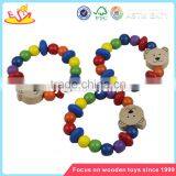 Wholesale Colorful Wooden Toddler Rattle Toy Musical Teaching Aid Wooden Toddler Rattle W08K008 thumbnail-2