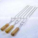 6 Pieces BBQ Tool Stainless Steel BBQ Fork Roasting Fork With Wood Handle thumbnail-6